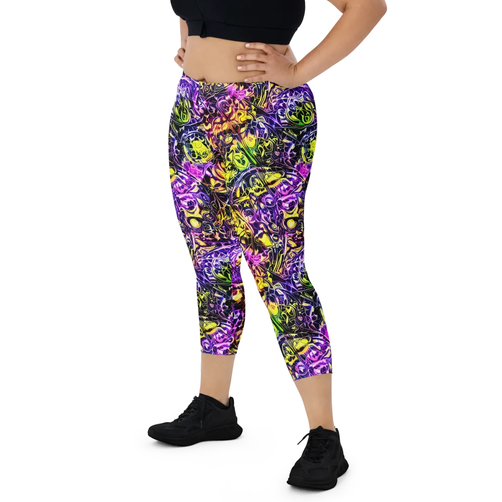 Psychedelic Prism on Capri Leggings — Front