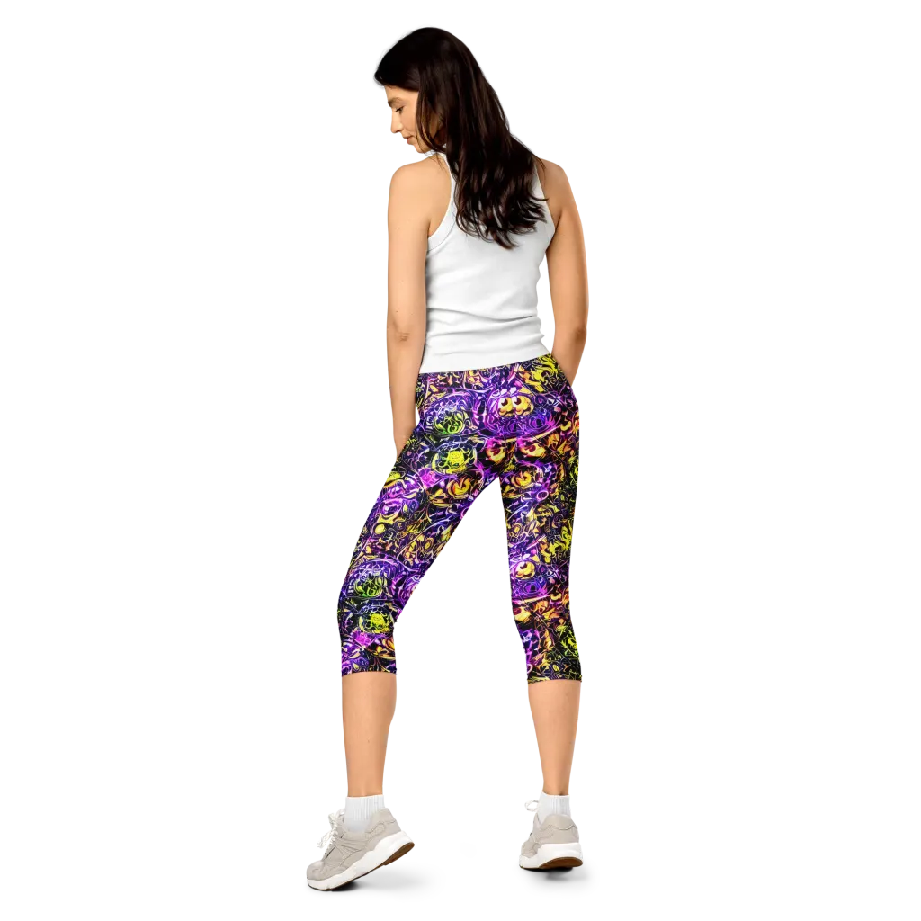 Psychedelic Prism on Capri Leggings — Back