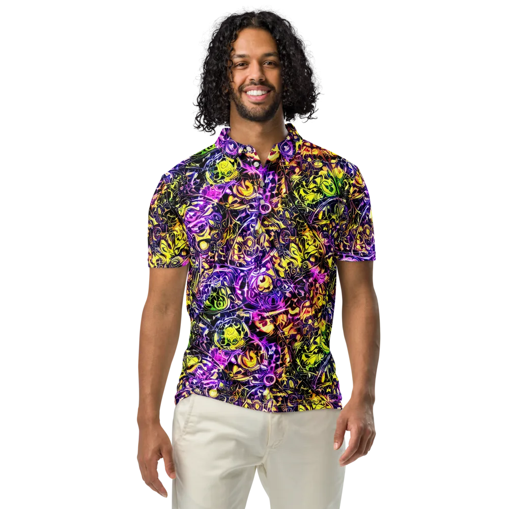 Psychedelic Prism on Men's Slim Fit Polo Shirt — Front