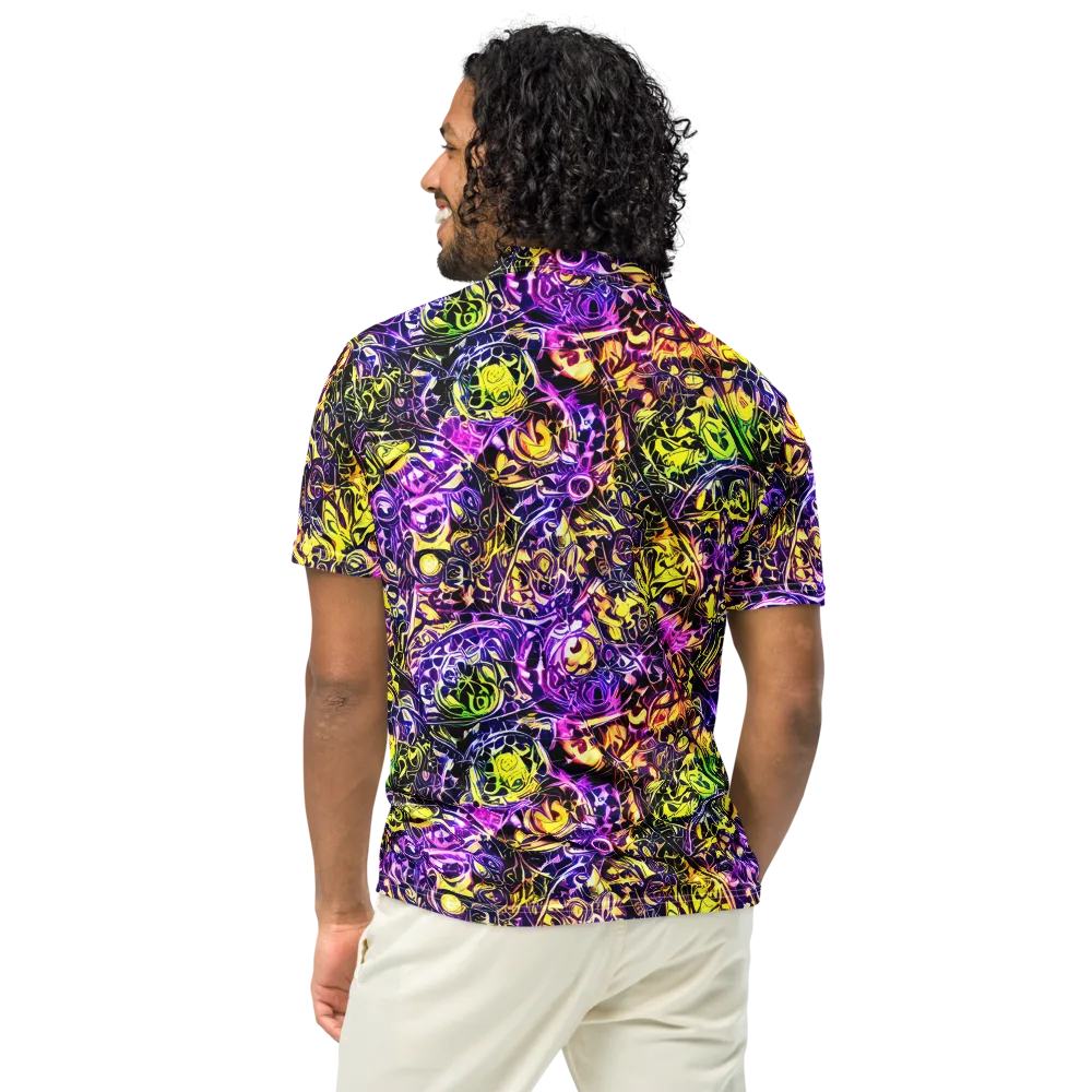 Psychedelic Prism on Men's Slim Fit Polo Shirt — Back