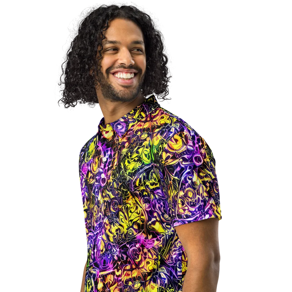 Psychedelic Prism on Men's Slim Fit Polo Shirt — Left Front