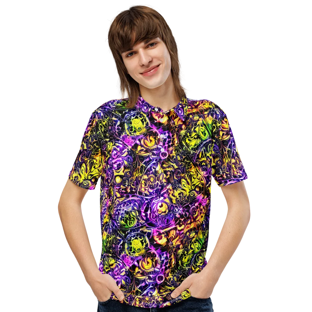 Psychedelic Prism on Men's Slim Fit Polo Shirt — Front