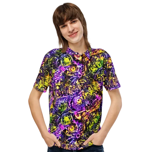 Psychedelic Prism on a Men's Slim Fit Polo Shirt