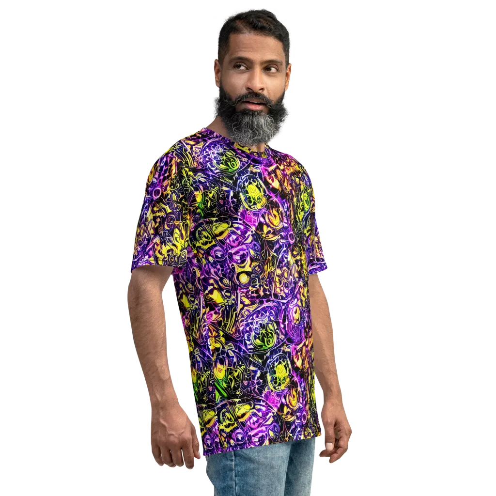 Psychedelic Prism on Men's Crew Neck T-Shirt — Right