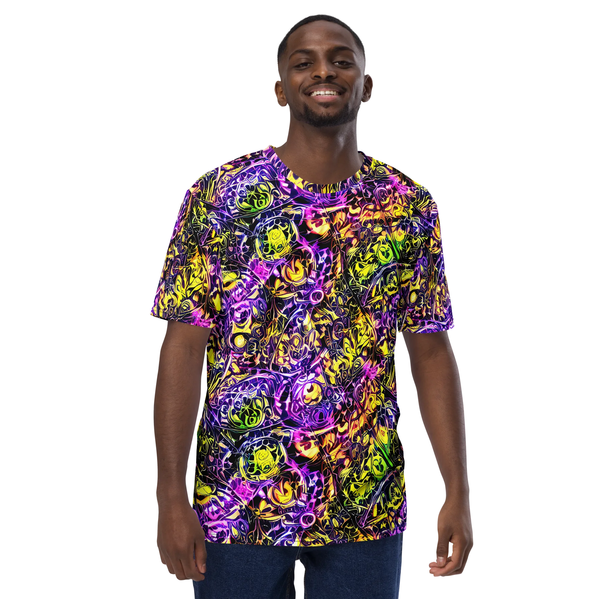 Psychedelic Prism on Men's Crew Neck T-Shirt — Front