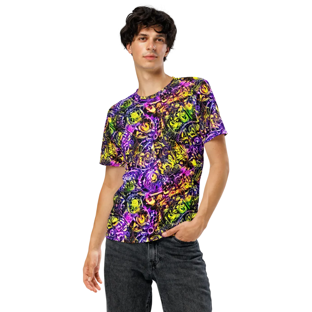 Psychedelic Prism on Men's Crew Neck T-Shirt — Front