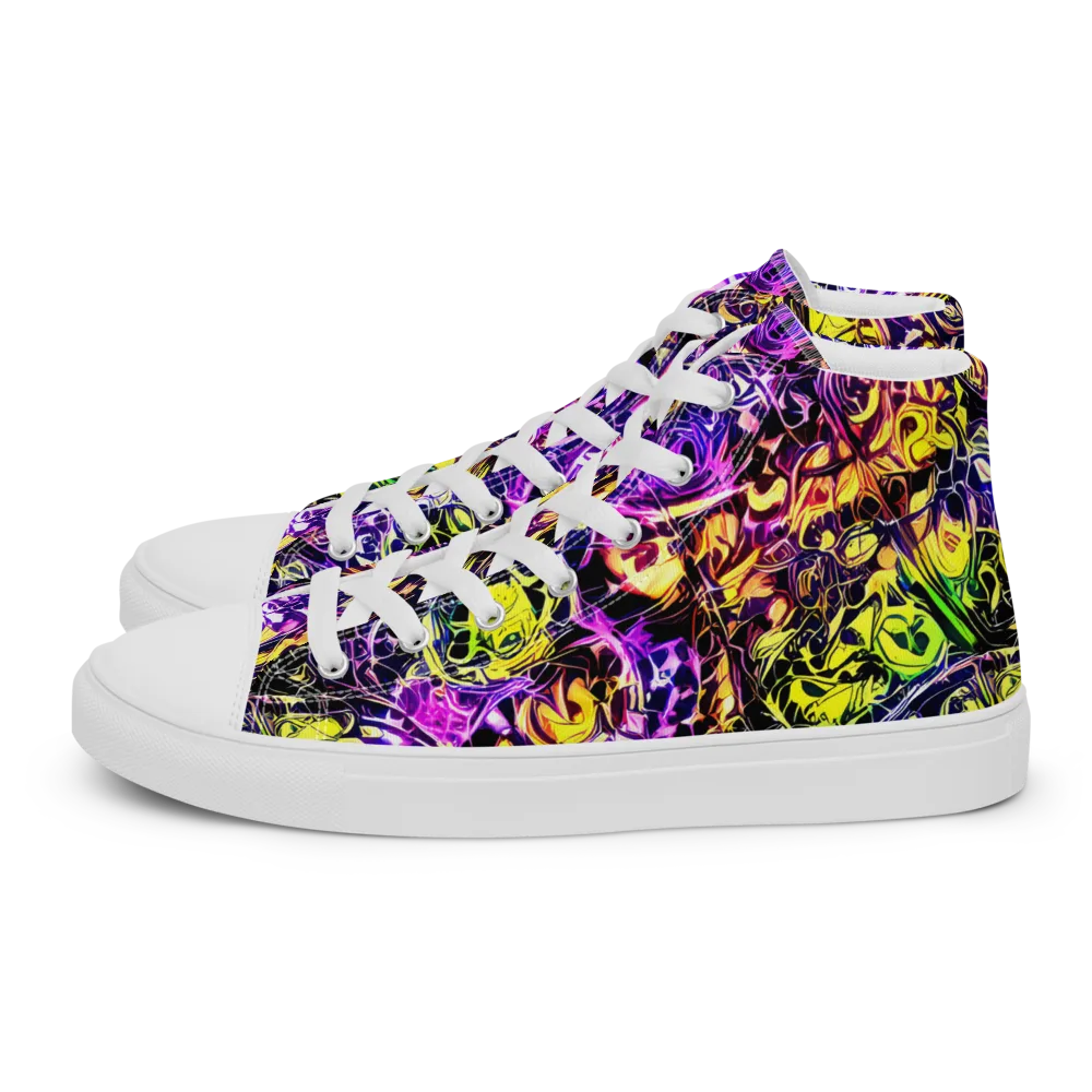 Psychedelic Prism on Men's High Top Canvas Shoes — Left