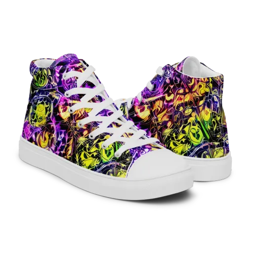 Psychedelic Prism on a Men's High Top Canvas Shoes
