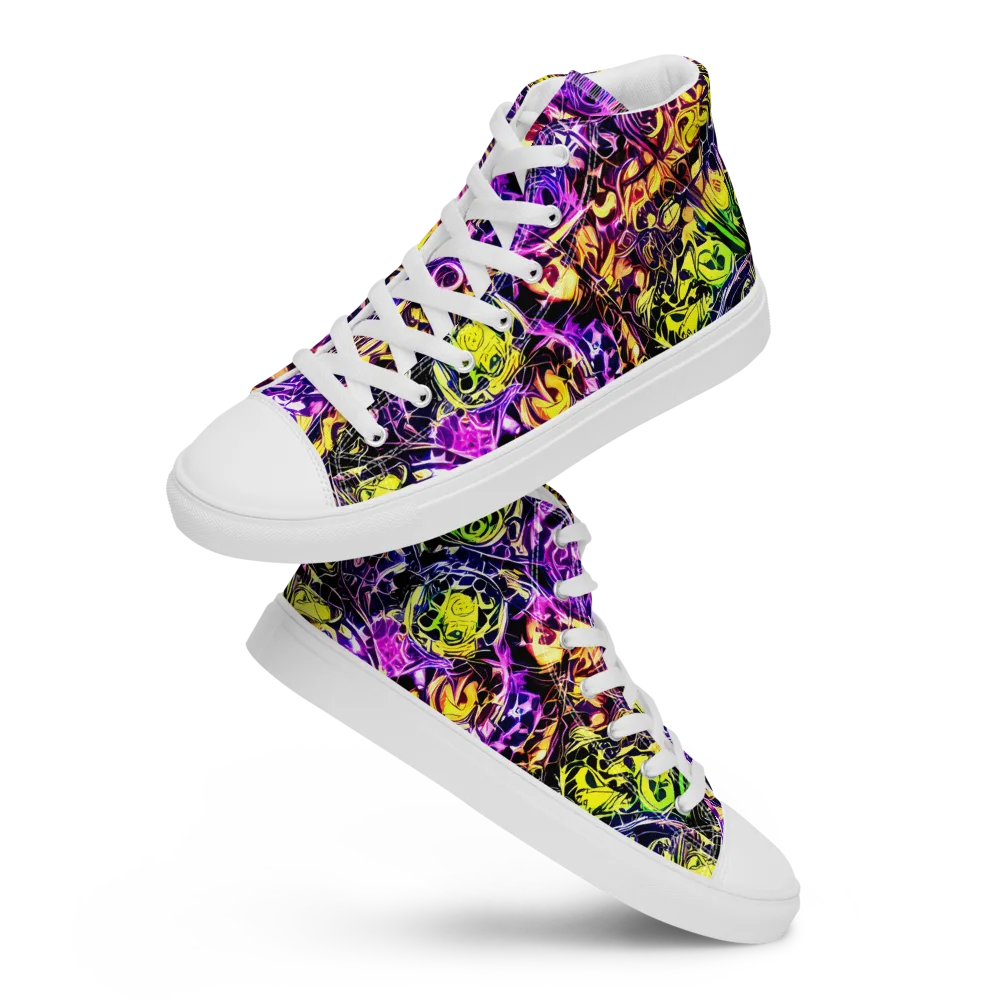 Psychedelic Prism on Men's High Top Canvas Shoes — Front