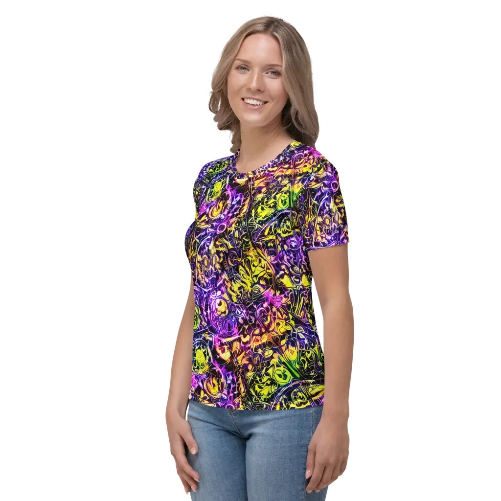 Psychedelic Prism on Women's Crew Neck T-Shirt — Left