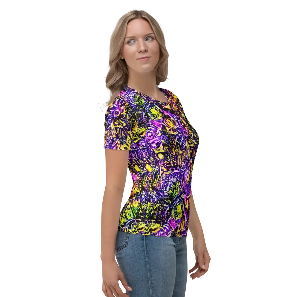Psychedelic Prism on Women's Crew Neck T-Shirt — Right