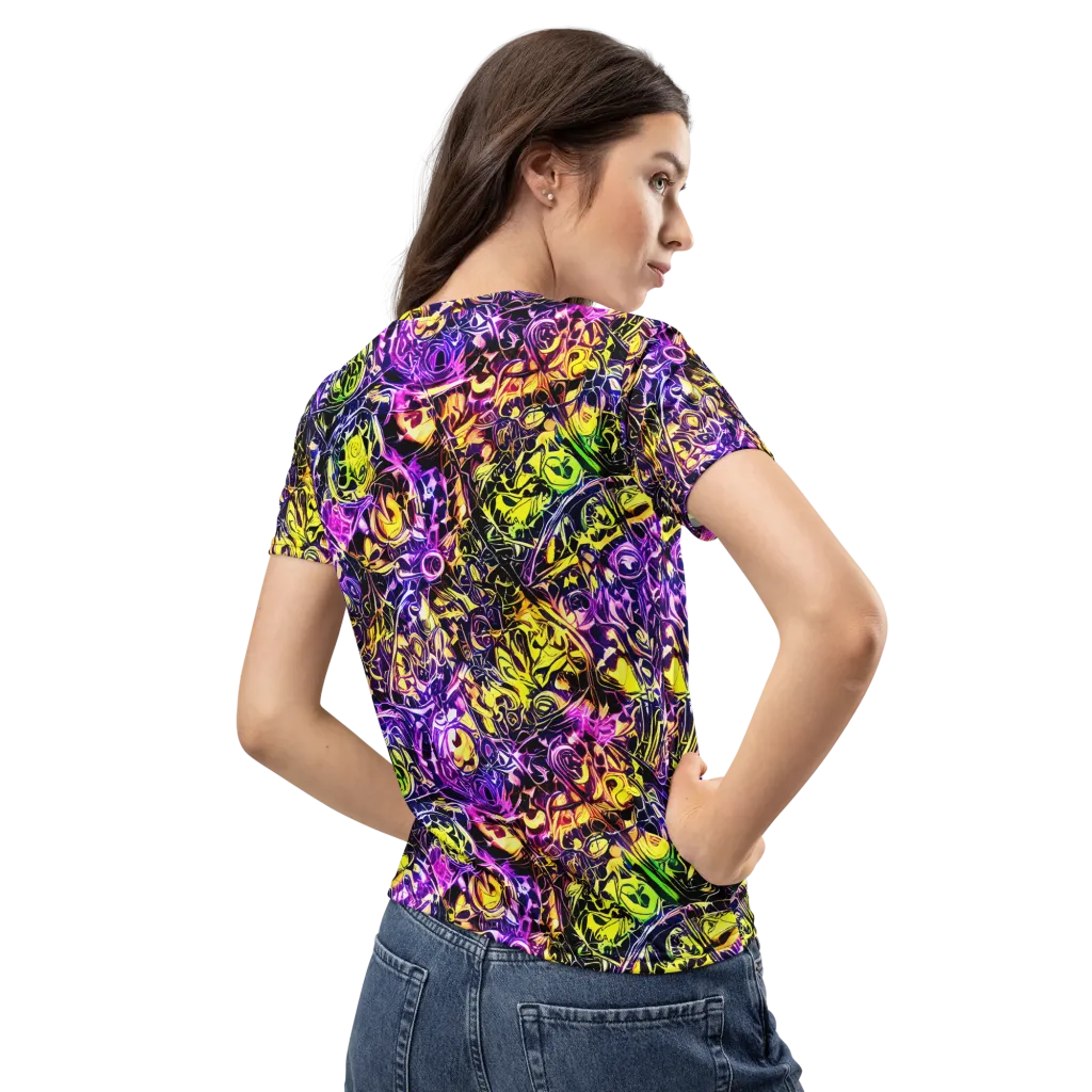 Psychedelic Prism on Women's Crew Neck T-Shirt — Back