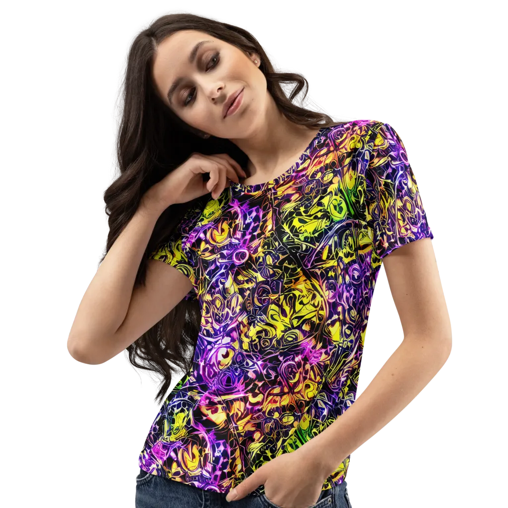 Psychedelic Prism on Women's Crew Neck T-Shirt — Left Front