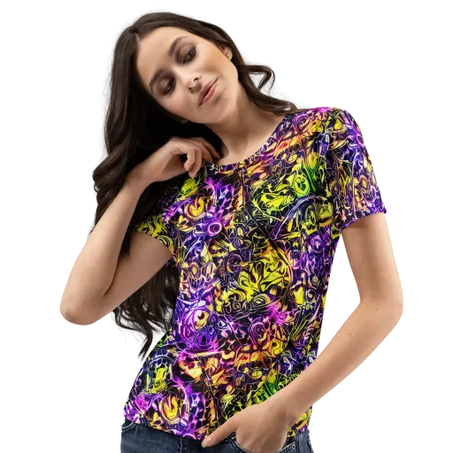 Psychedelic Prism on a Women's Crew Neck T-Shirt
