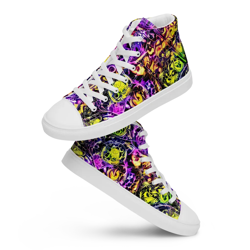 Psychedelic Prism on Women's High Top Canvas Shoes — Front
