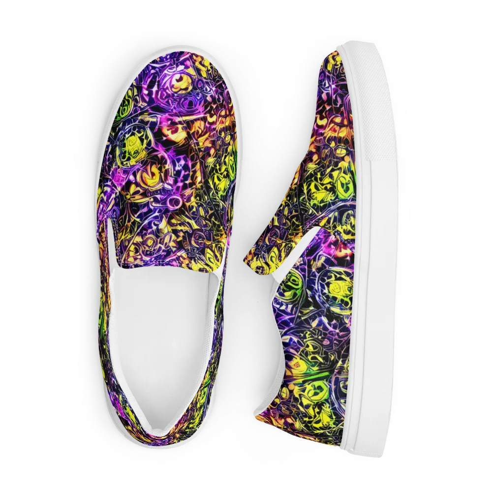 Psychedelic Prism on Men's Slip-On Canvas Shoes — Front