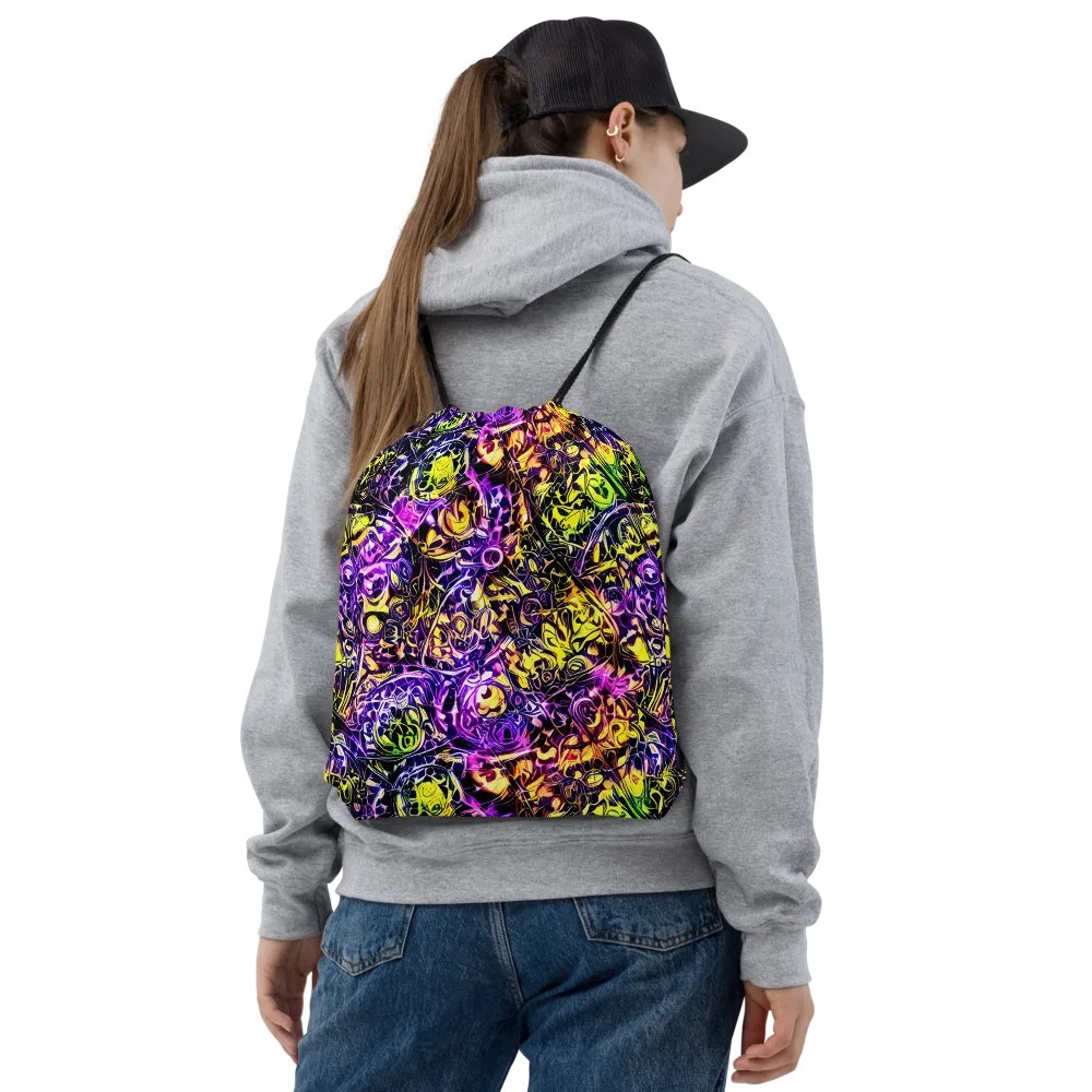 Psychedelic Prism on Drawstring Bag — Front