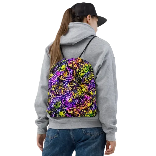 Psychedelic Prism on a Drawstring Bag