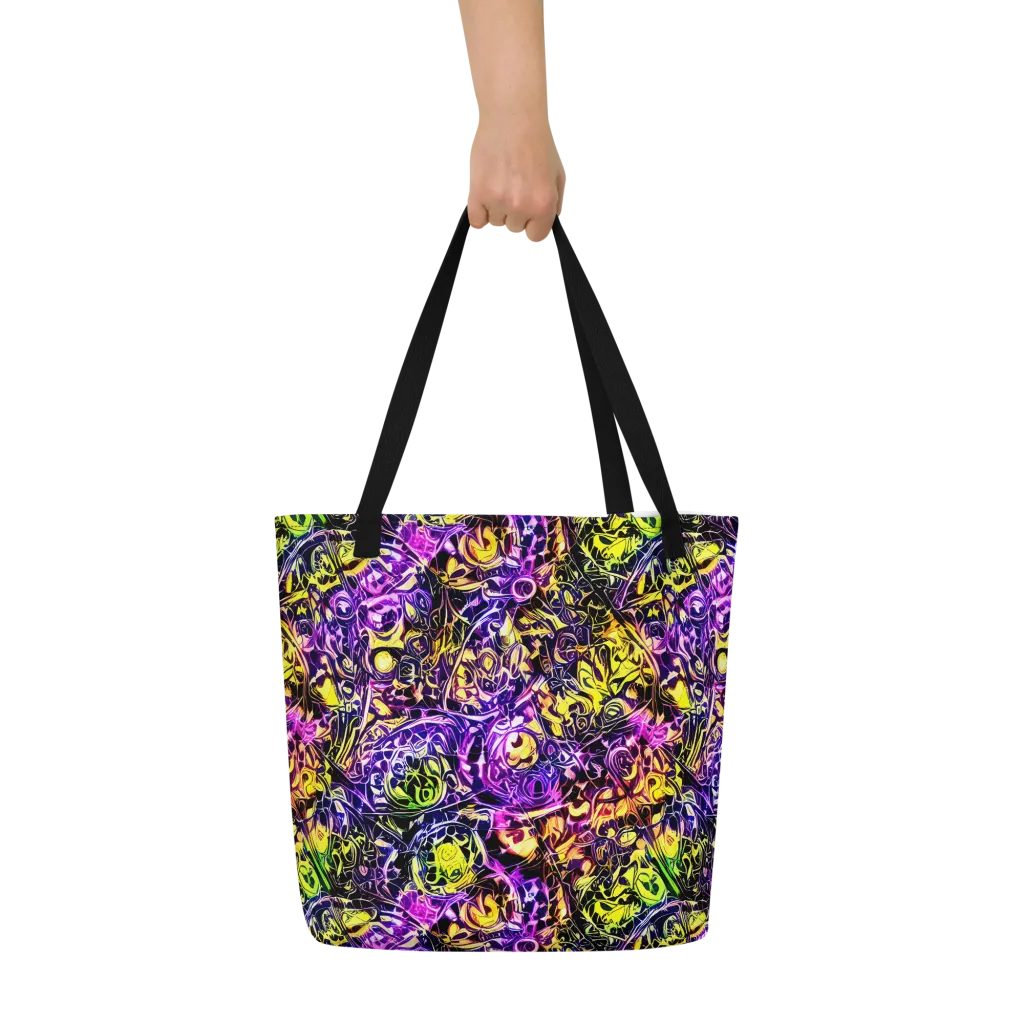 Psychedelic Prism on Large Tote Bag W/ Pocket — Front