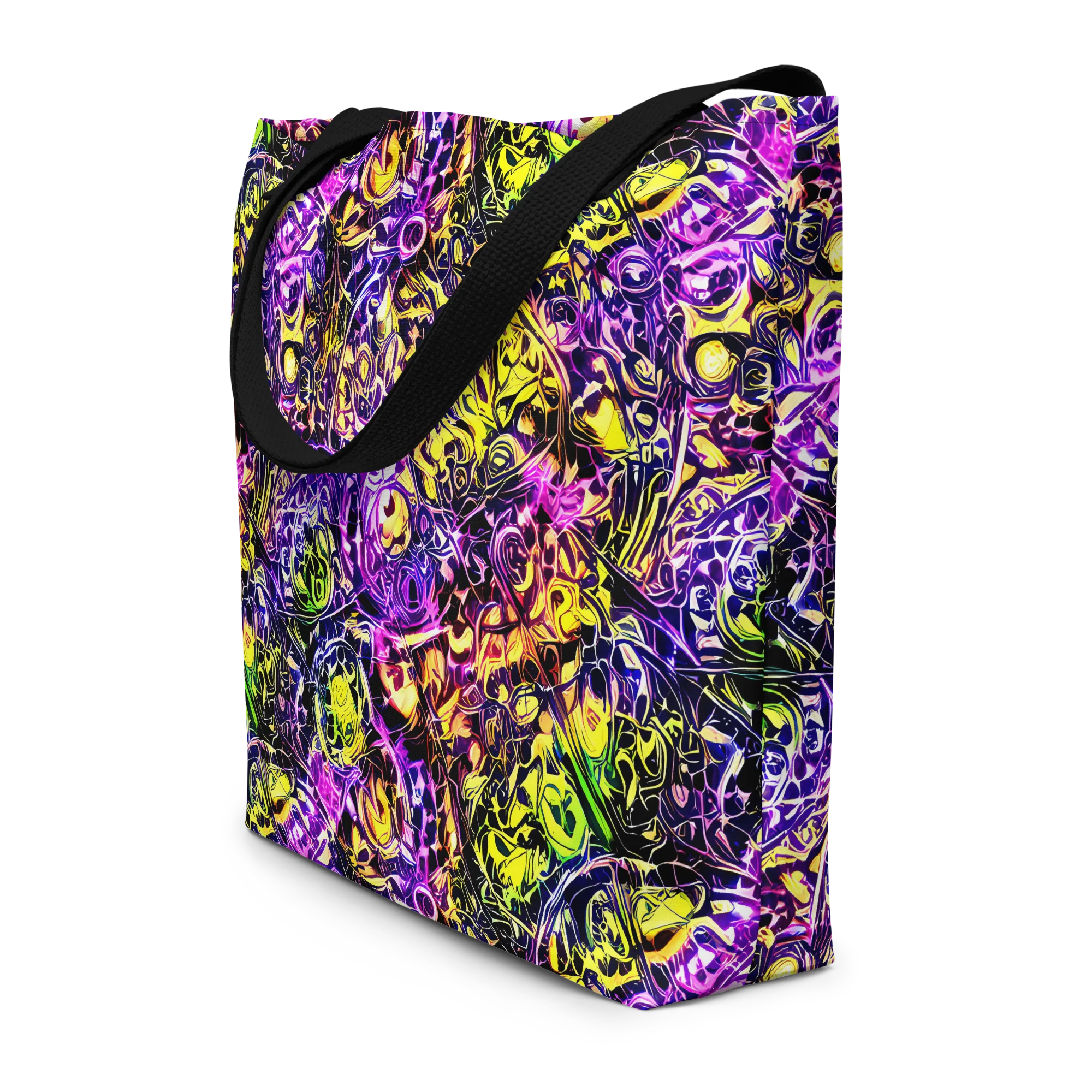 Psychedelic Prism on Large Tote Bag W/ Pocket — Front