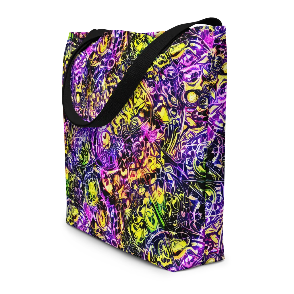 Psychedelic Prism on Large Tote Bag W/ Pocket — Front