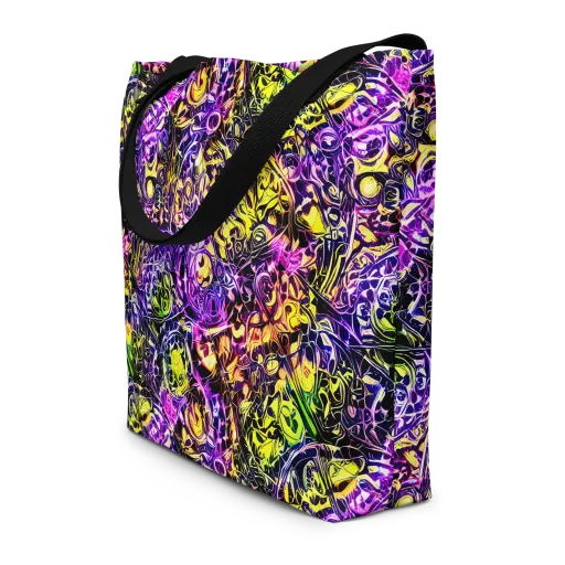 Psychedelic Prism on a Large Tote Bag W/ Pocket