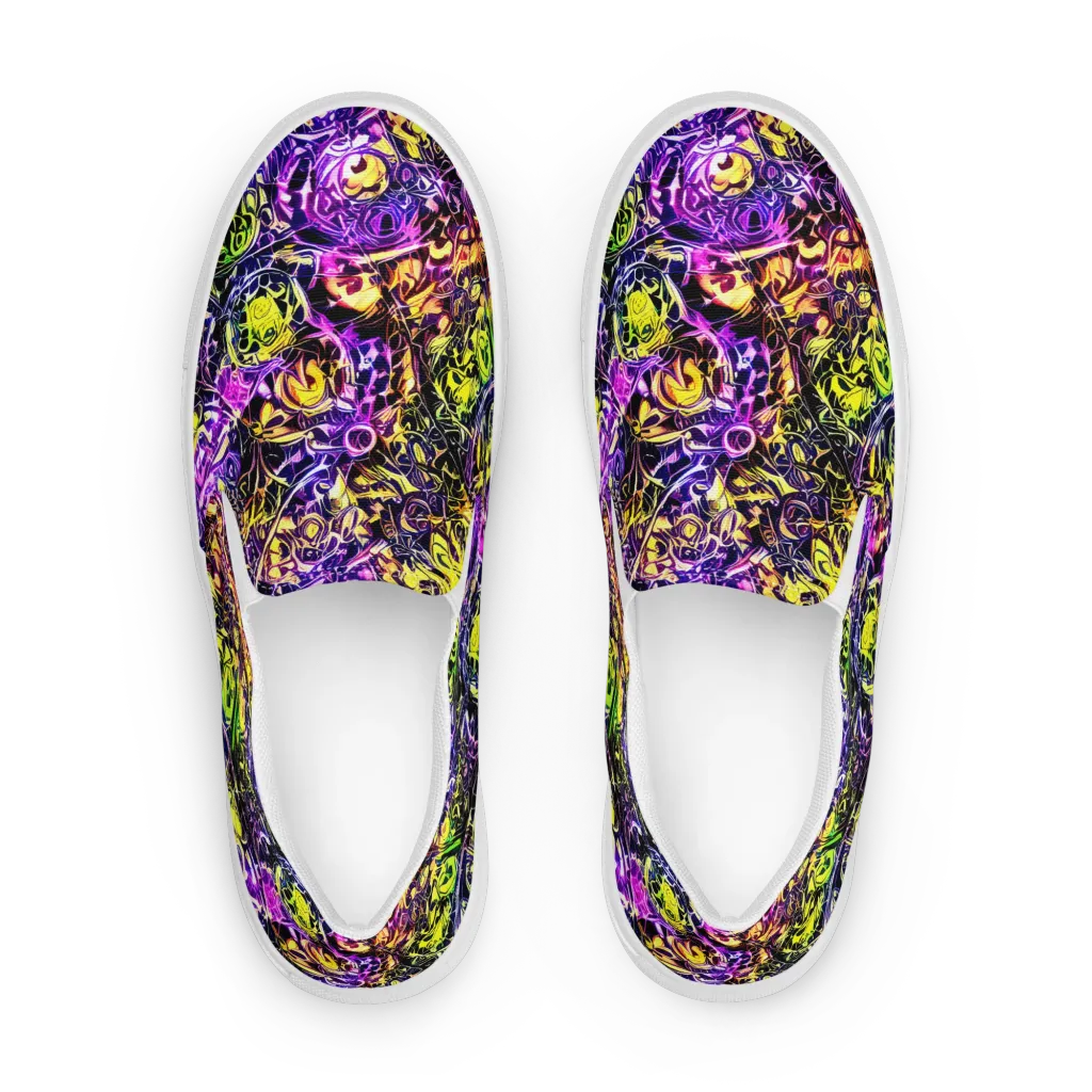 Psychedelic Prism on Women's Slip-On Canvas Shoes — Front