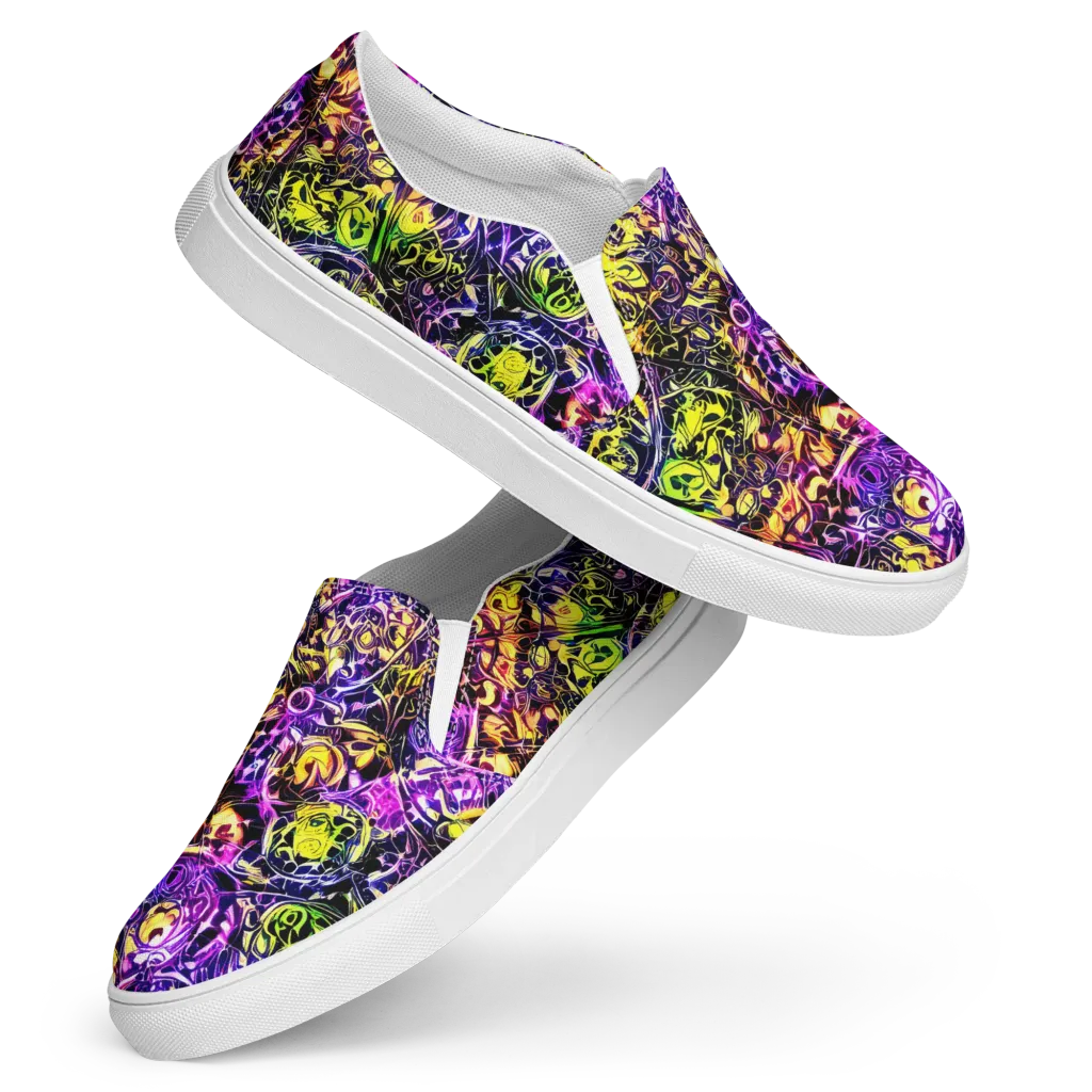 Psychedelic Prism on Women's Slip-On Canvas Shoes — Front