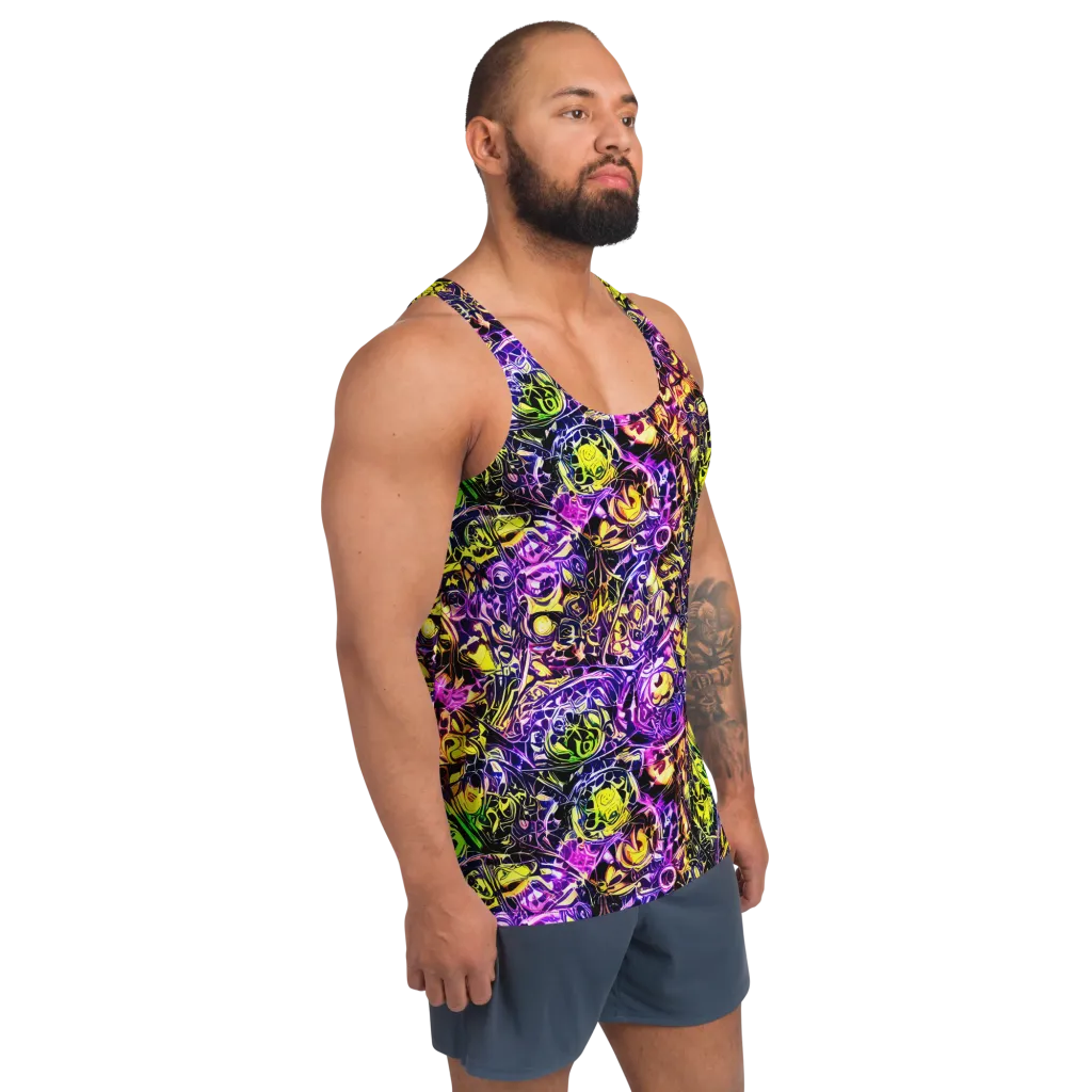 Psychedelic Prism on Men's Tank Top — Right Front