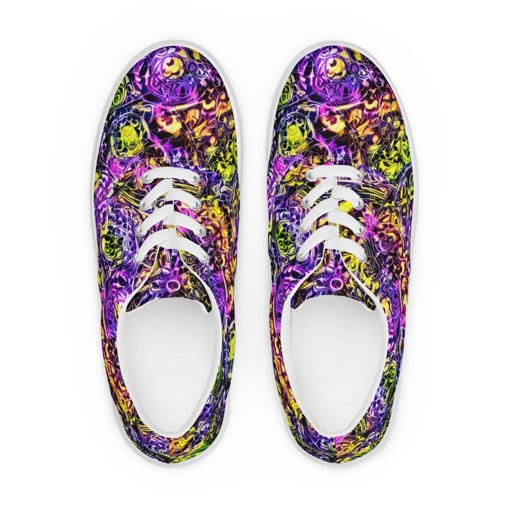 Psychedelic Prism on Men's Lace-Up Canvas Shoes — Front
