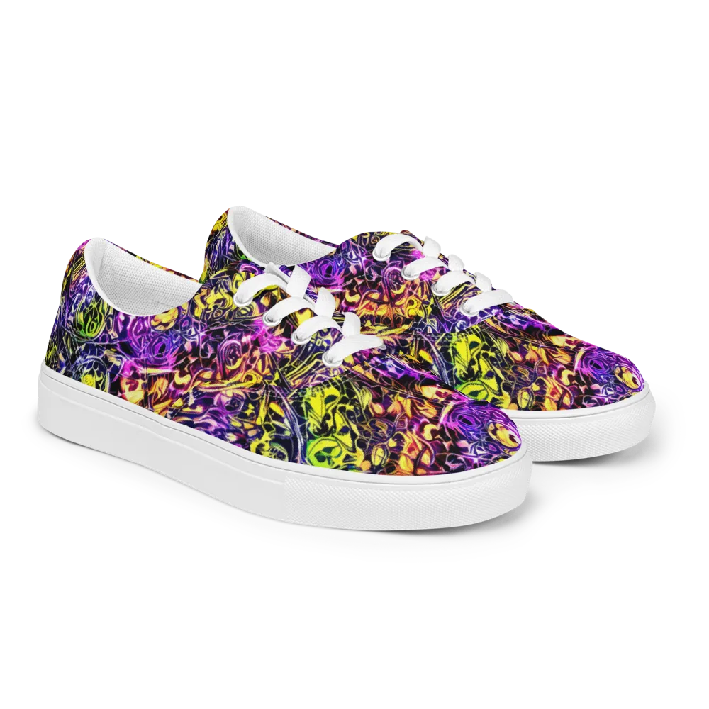 Psychedelic Prism on Men's Lace-Up Canvas Shoes — Right Front