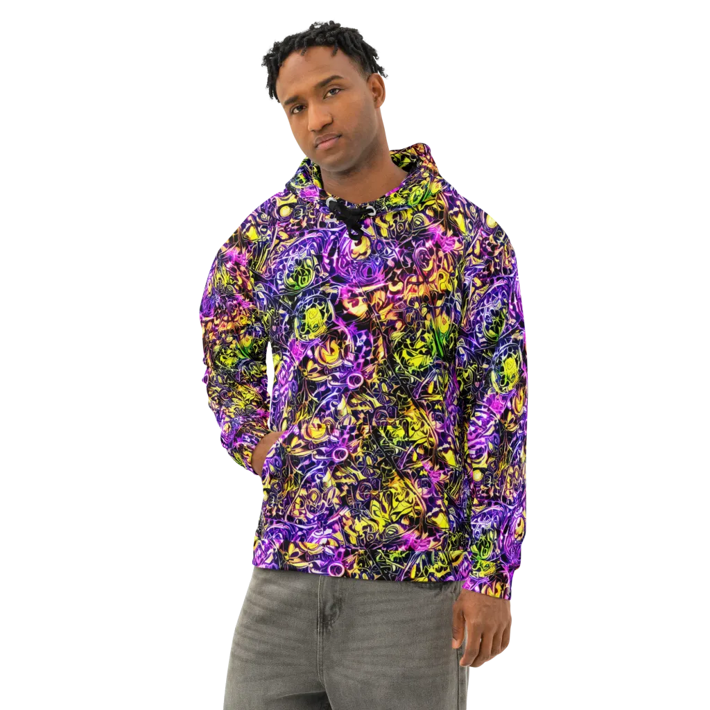 Psychedelic Prism on Cotton Hoodie — Left Front