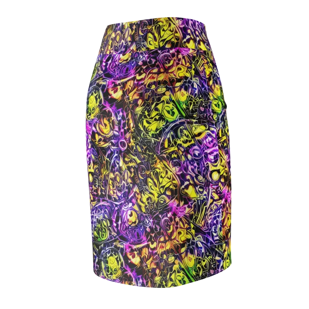Psychedelic Prism on Pencil Skirt — Back Side