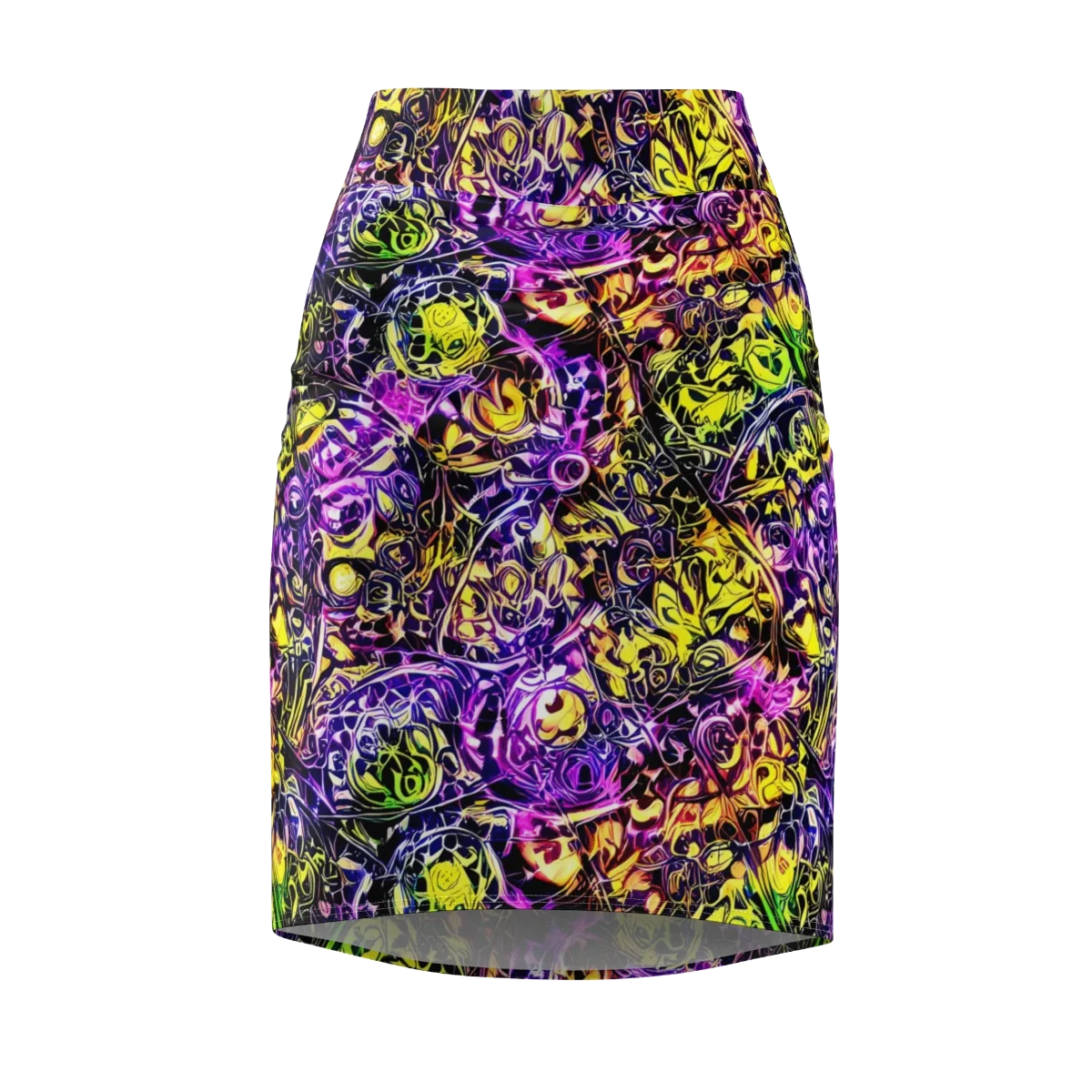 Psychedelic Prism on Pencil Skirt — Front