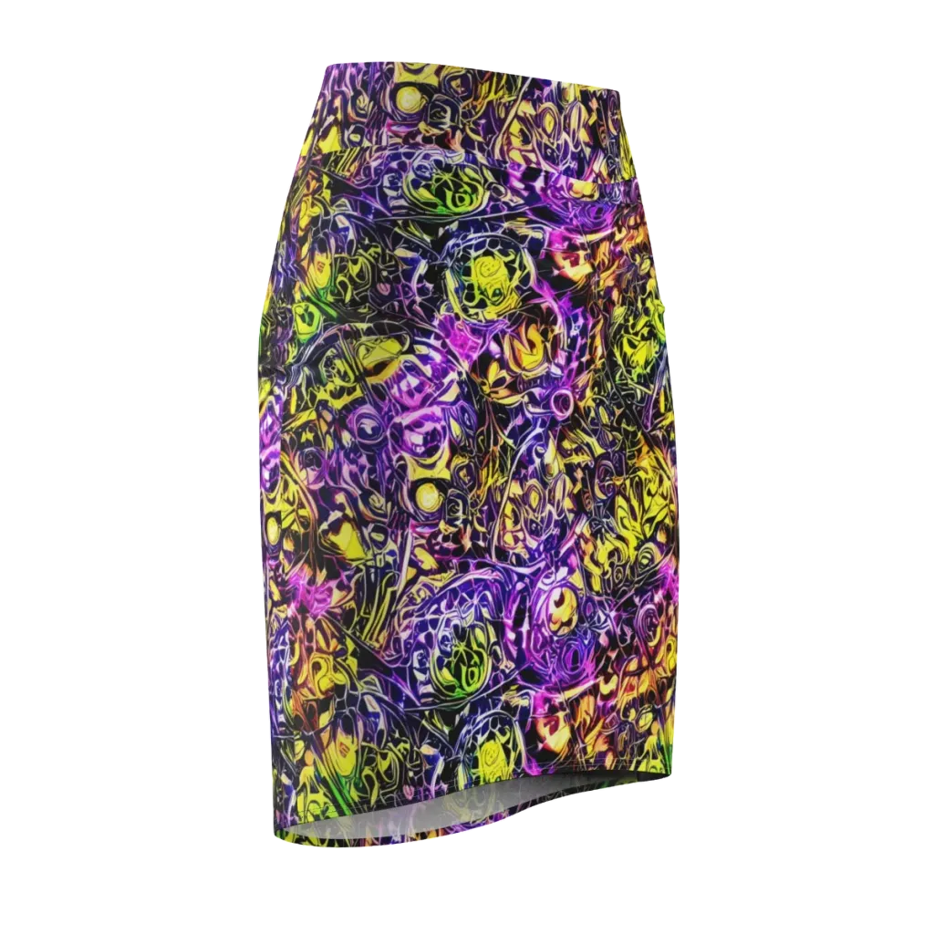 Psychedelic Prism on Pencil Skirt — Front Side