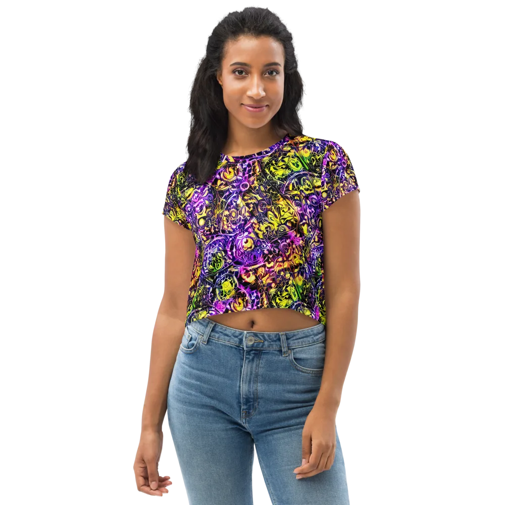 Psychedelic Prism on Crop Tee — Front