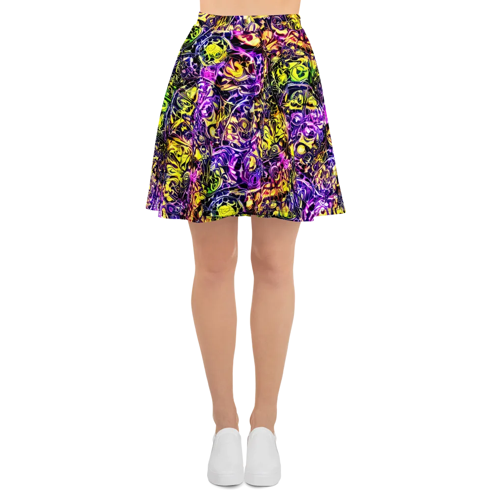 Psychedelic Prism on Skater Skirt — Front