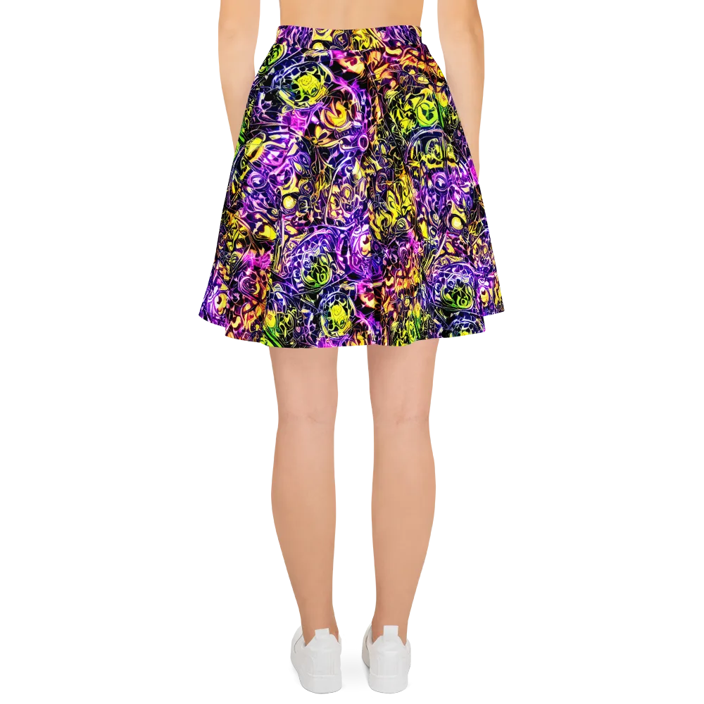 Psychedelic Prism on Skater Skirt — Back