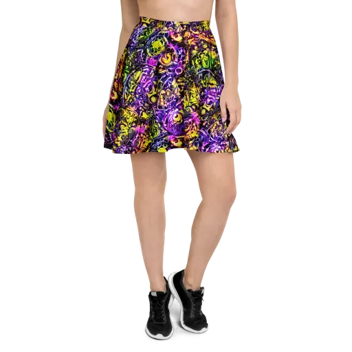 Psychedelic Prism on a Skater Skirt