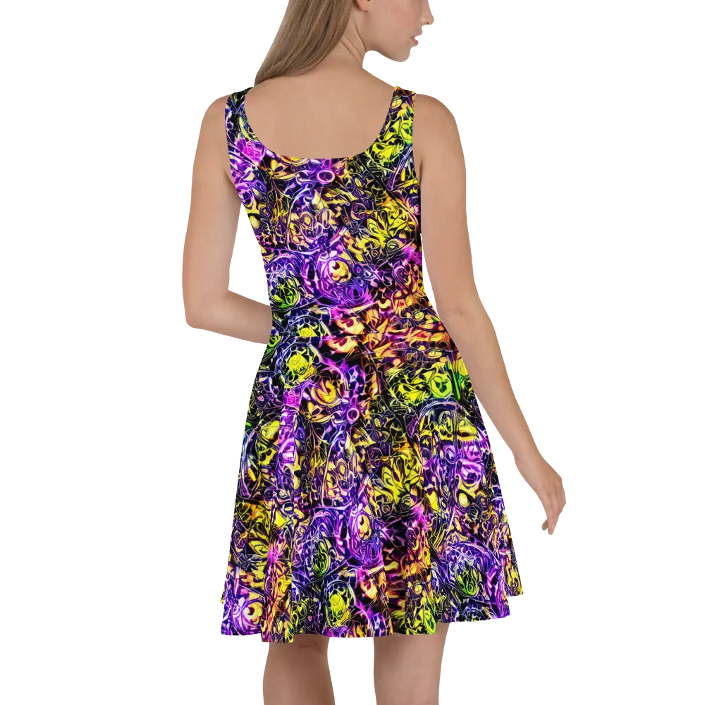 Psychedelic Prism on Skater Dress — Back