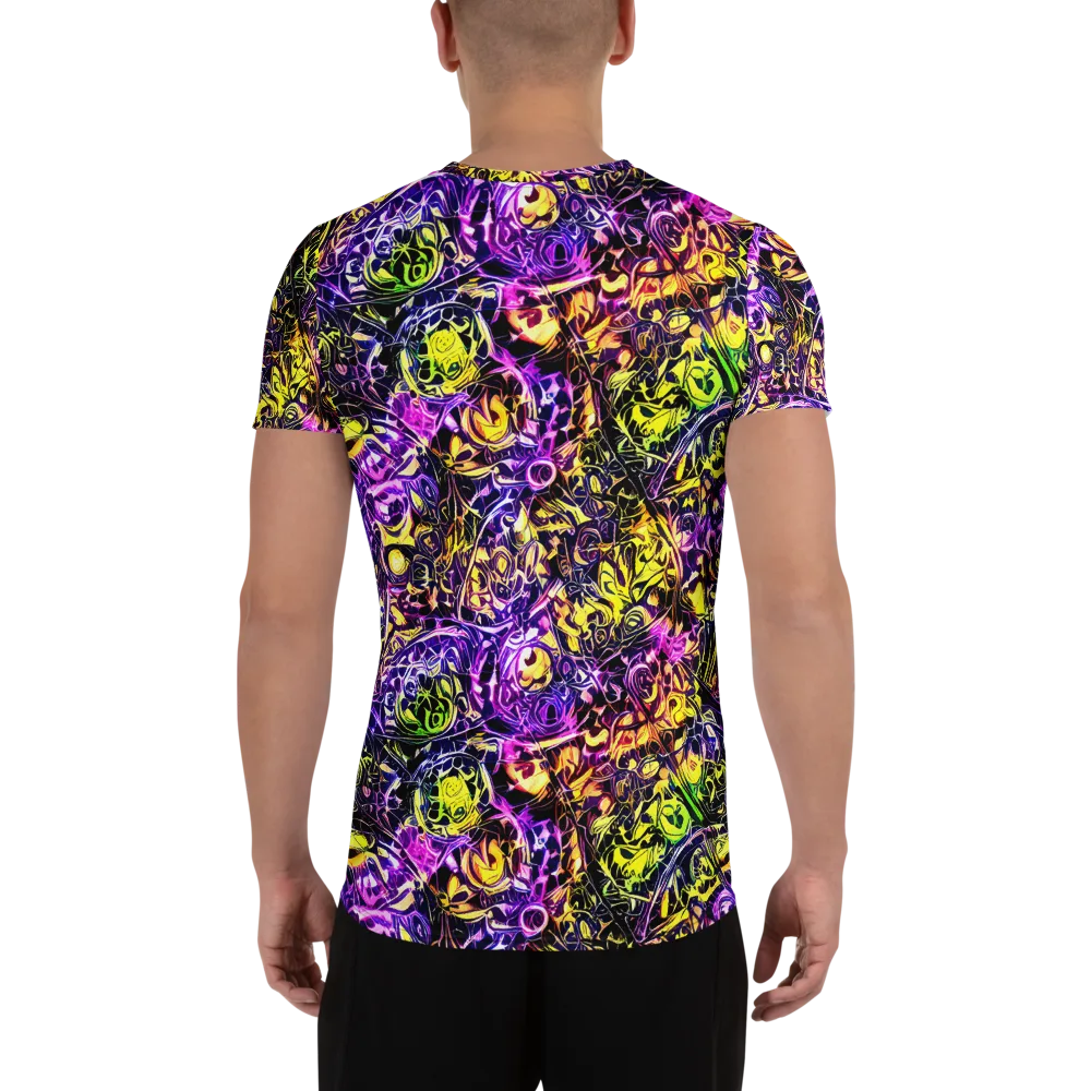 Psychedelic Prism on Men's Athletic T-Shirt — Back