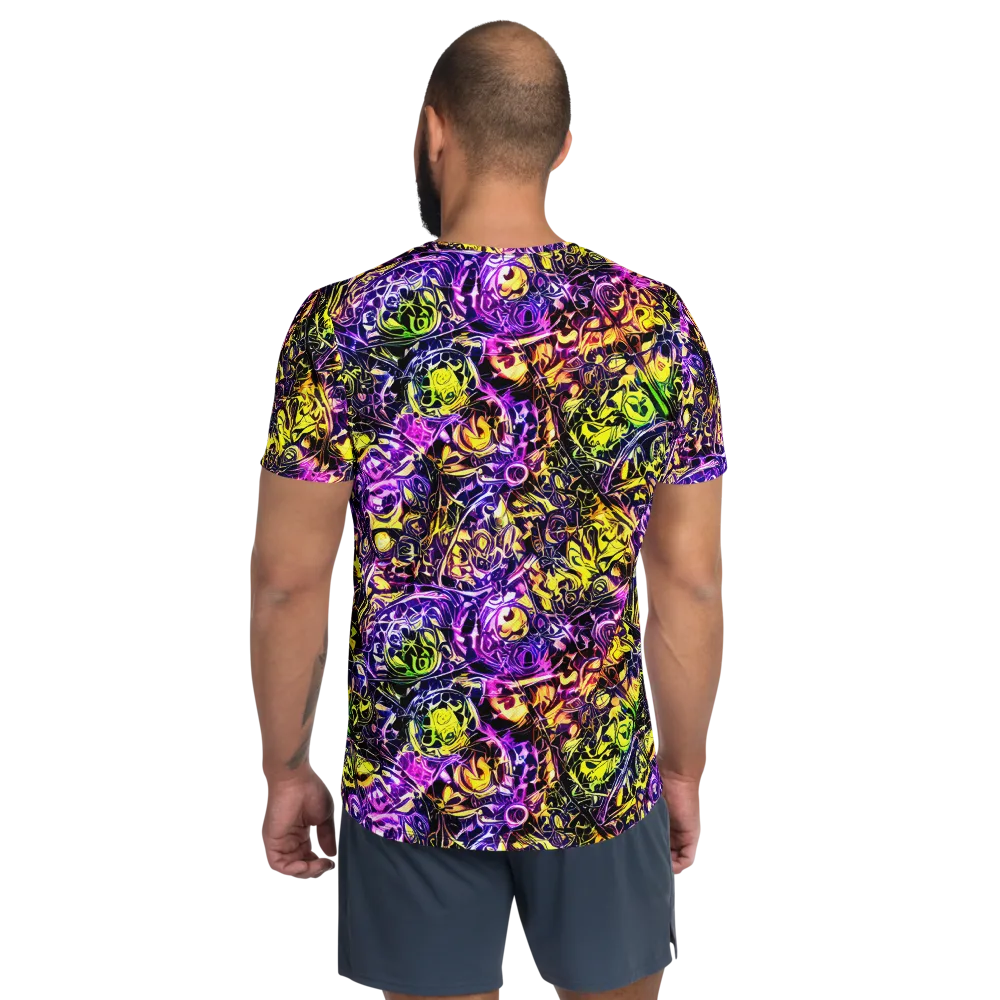 Psychedelic Prism on Men's Athletic T-Shirt — Back