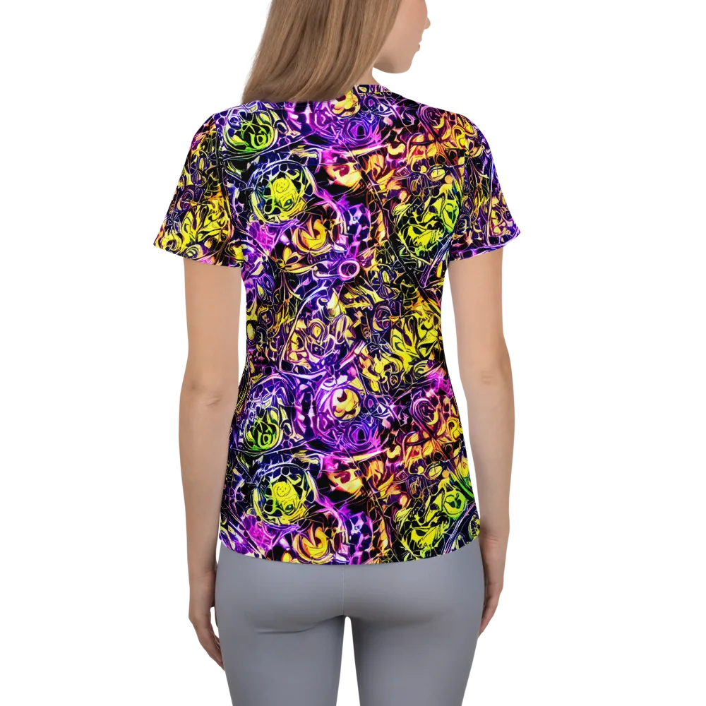 Psychedelic Prism on Women's Athletic T-Shirt — Back