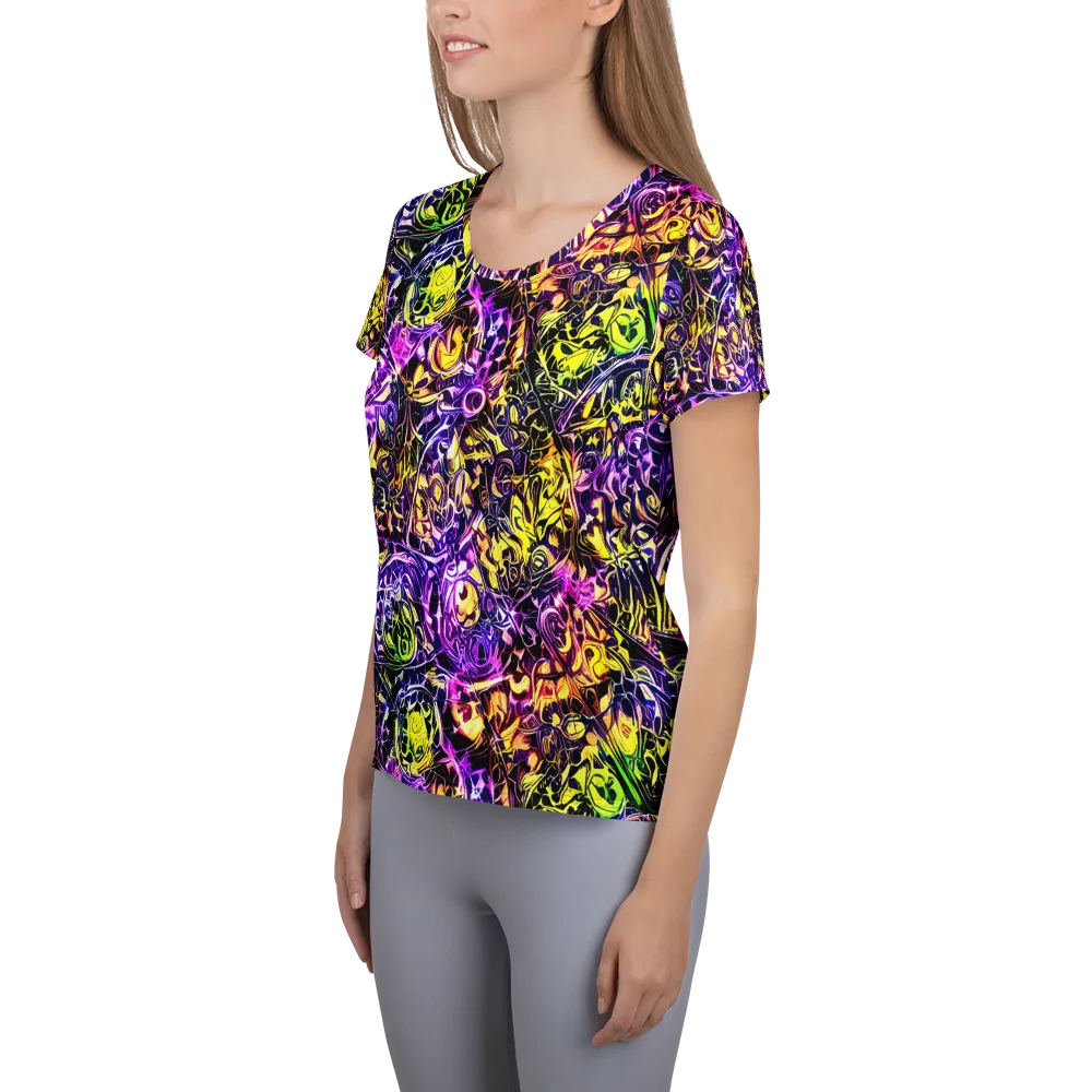 Psychedelic Prism on Women's Athletic T-Shirt — Left