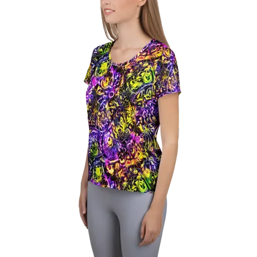 Psychedelic Prism on a Women's Athletic T-Shirt