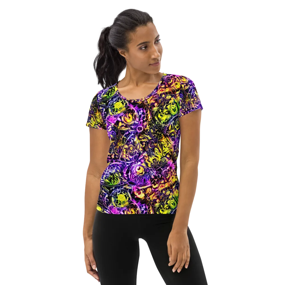 Psychedelic Prism on Women's Athletic T-Shirt — Front