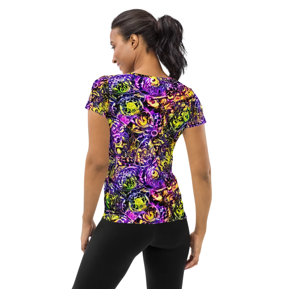 Psychedelic Prism on Women's Athletic T-Shirt — Back