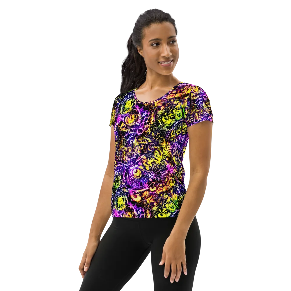 Psychedelic Prism on Women's Athletic T-Shirt — Left