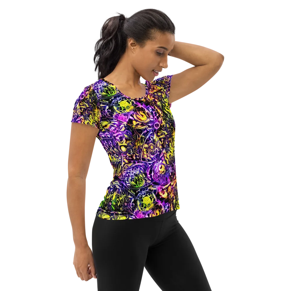 Psychedelic Prism on Women's Athletic T-Shirt — Right