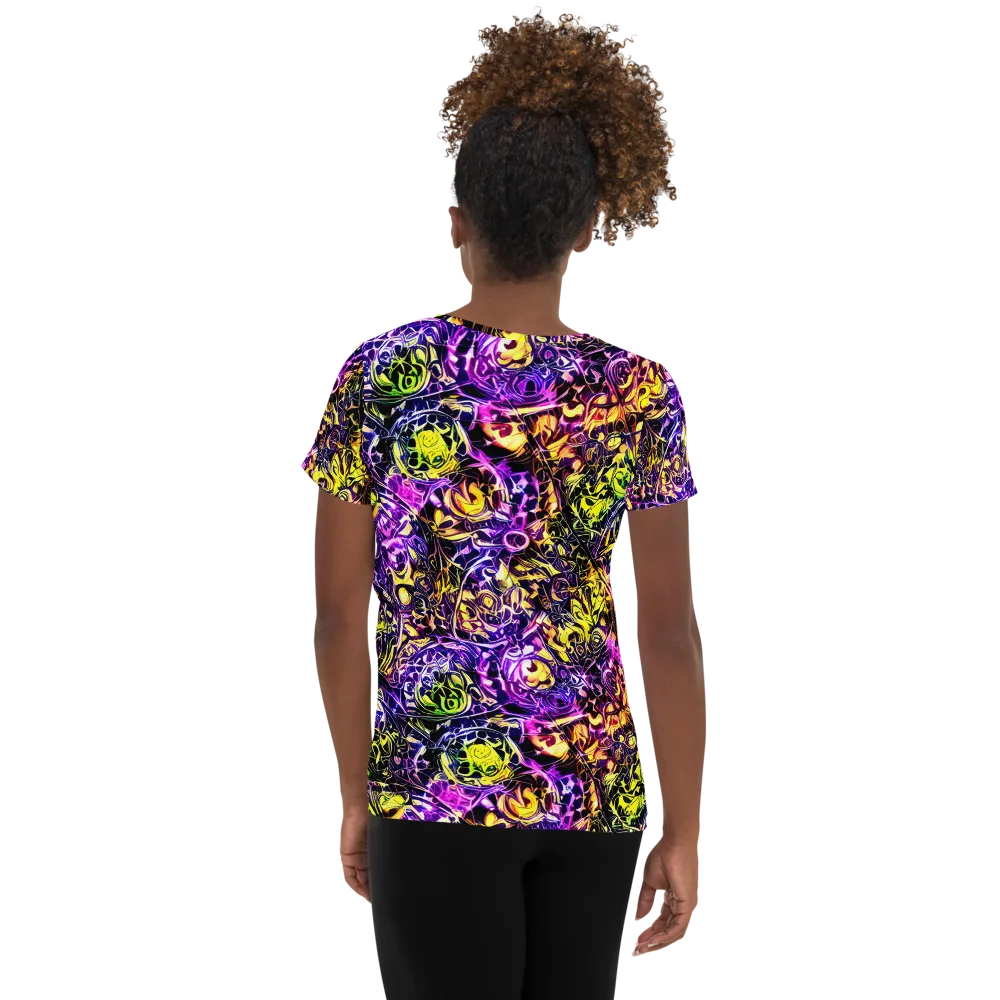 Psychedelic Prism on Women's Athletic T-Shirt — Back